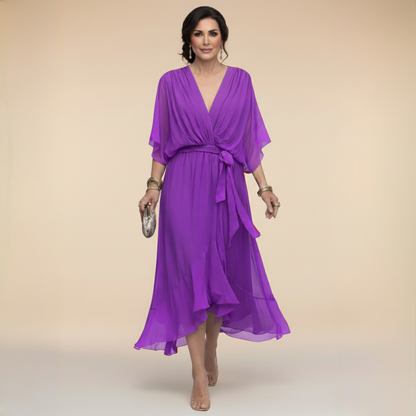 Sfumato | Vestido de Chiffon con Escote en V