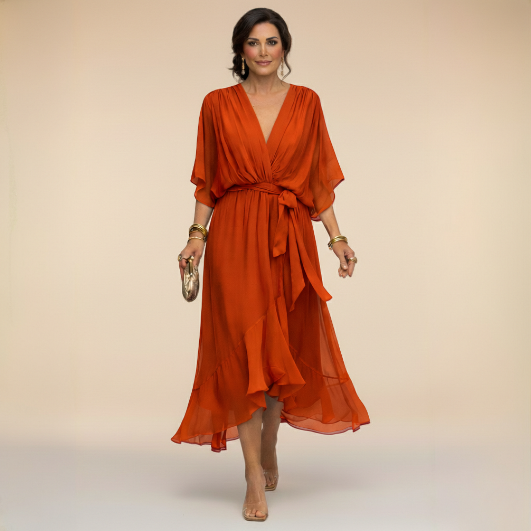 Sfumato | Vestido de Chiffon con Escote en V