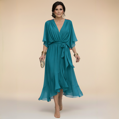 Sfumato | Vestido de Chiffon con Escote en V