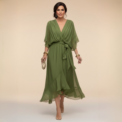 Sfumato | Vestido de Chiffon con Escote en V