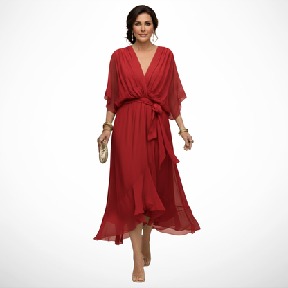 Sfumato | Vestido de Chiffon con Escote en V