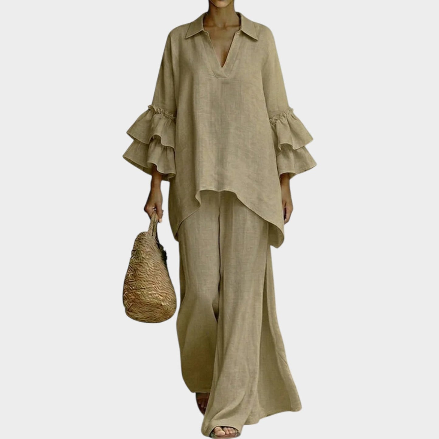 Leire | Conjunto Elegante Compuesto por Top y Pantalones