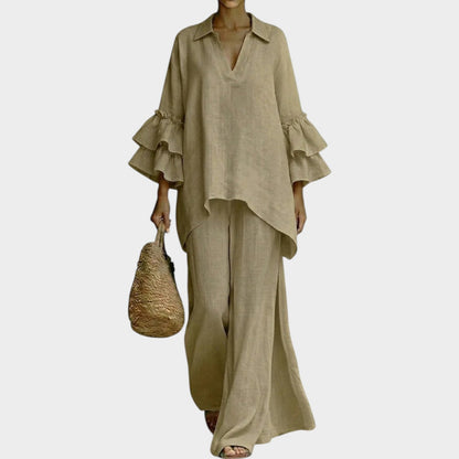 Leire | Conjunto Elegante Compuesto por Top y Pantalones
