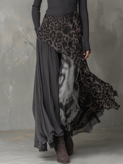 Martina | Vestido largo de estilo bohemio con estampado de leopardo • S1