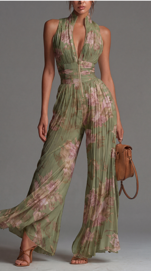 Mono de Chiffon Floral Plisado • S1