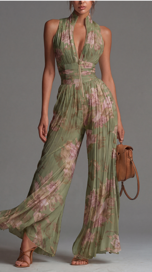 Mono de Chiffon Floral Plisado • S1
