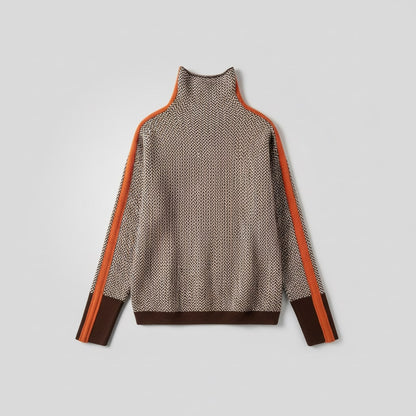 Elara | Suéter de cuello alto con rayas contrastantes