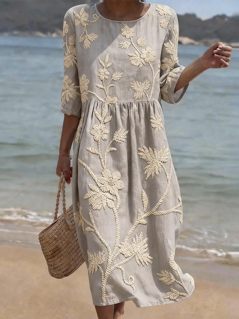 Azzurra | Vestido Vintage Bordado
