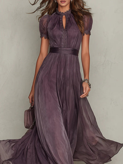 Ashley | Vestido largo de chiffon, elegante y vintage