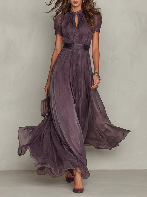 Ashley | Vestido largo de chiffon, elegante y vintage