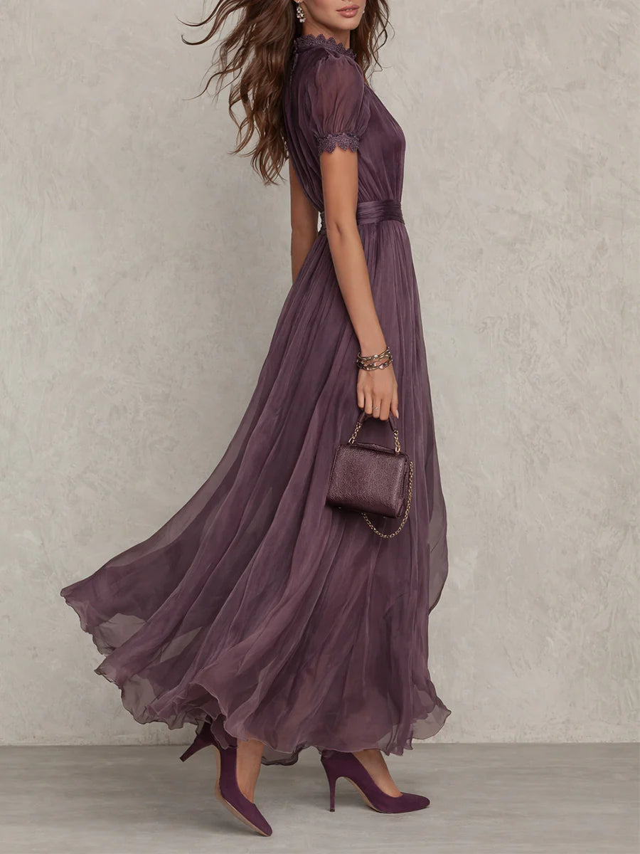 Ashley | Vestido largo de chiffon, elegante y vintage