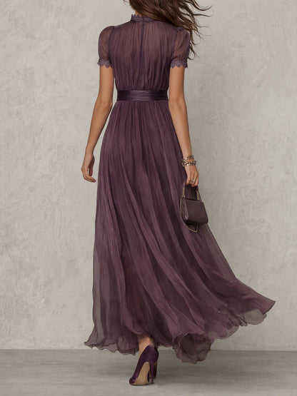 Ashley | Vestido largo de chiffon, elegante y vintage