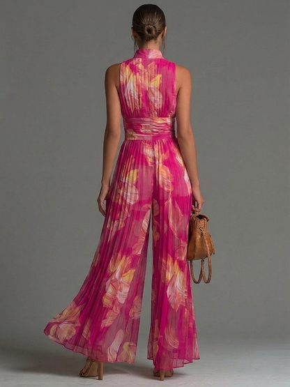 Mono Zsófia | Chifón Floral Plisado Fucsia • S1