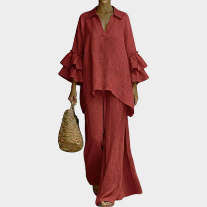 Leire | Conjunto Elegante Compuesto por Top y Pantalones