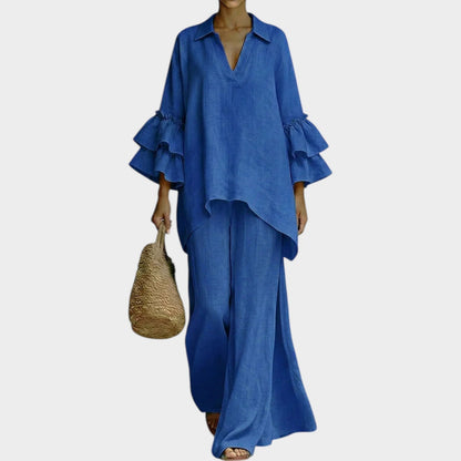 Leire | Conjunto Elegante Compuesto por Top y Pantalones