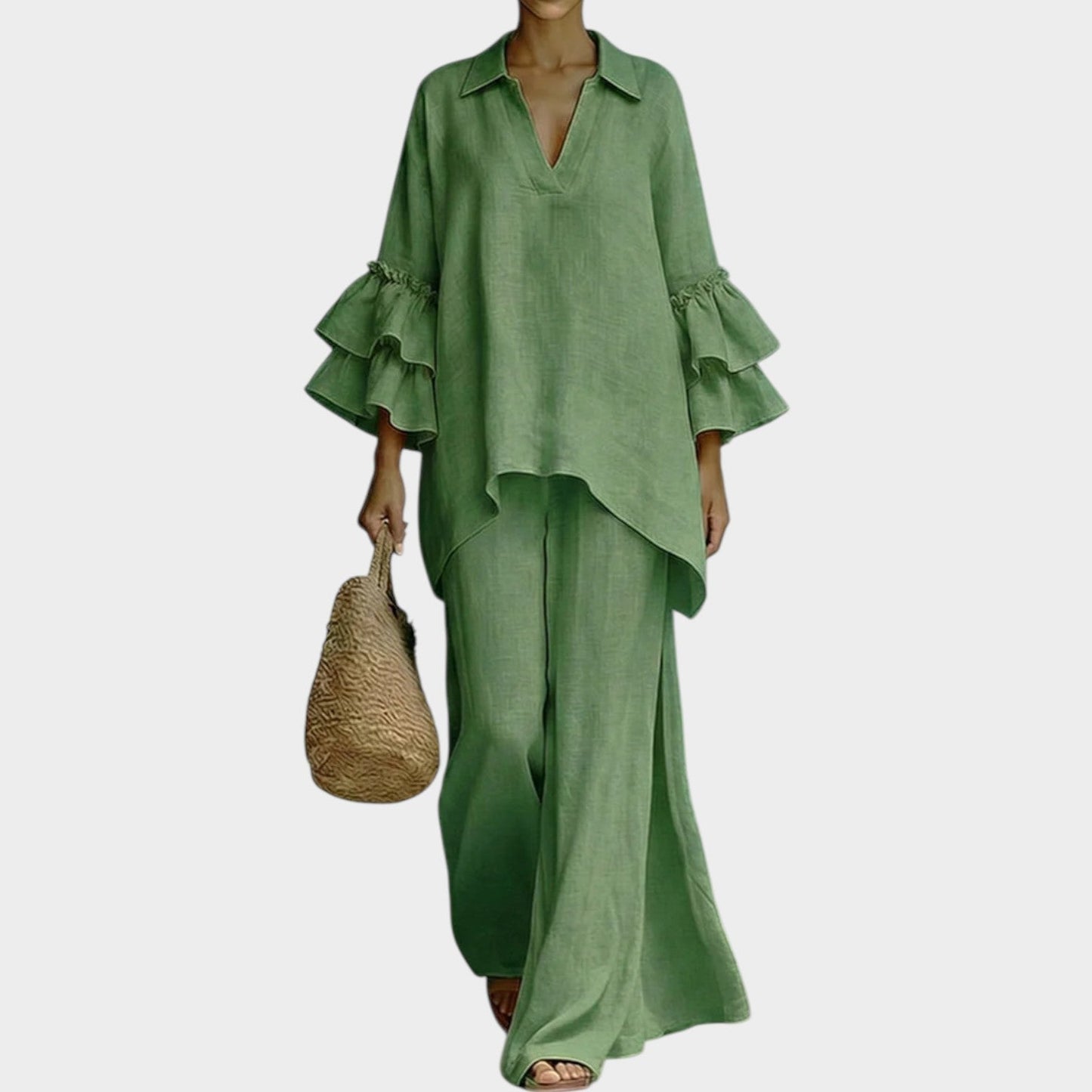 Leire | Conjunto Elegante Compuesto por Top y Pantalones