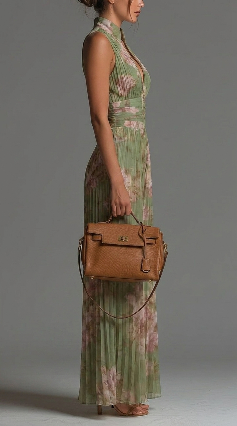 Mono de Chiffon Floral Plisado • S1