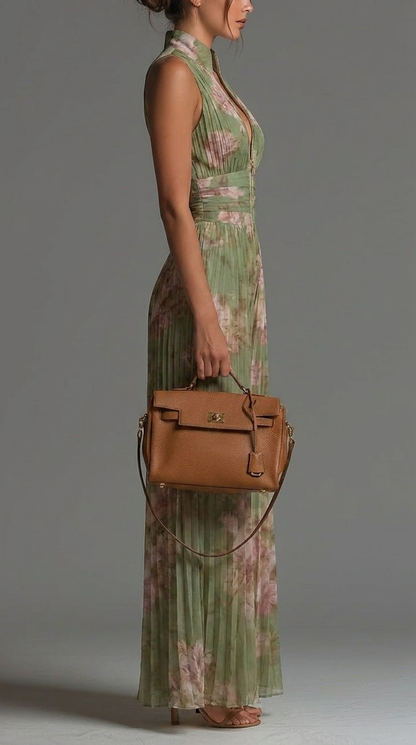 Mono de Chiffon Floral Plisado • S1