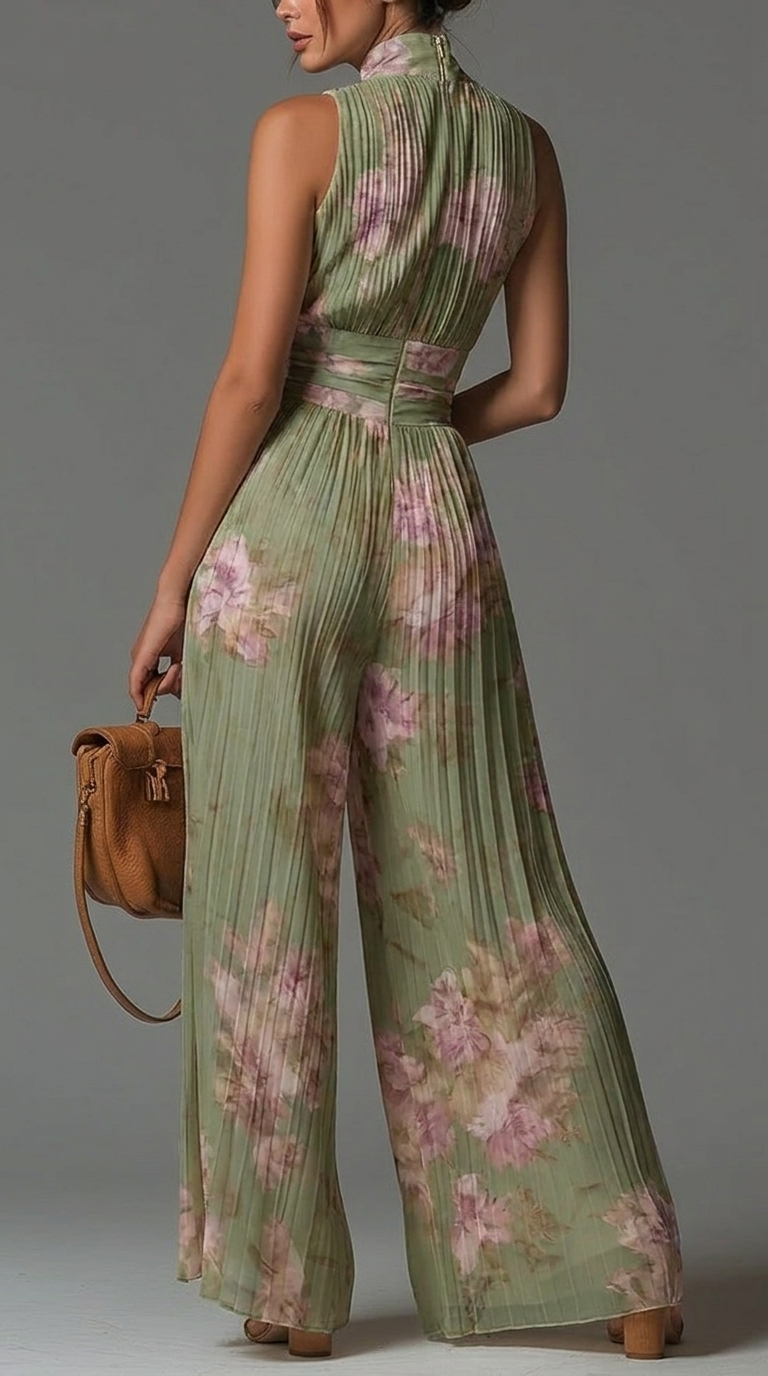 Mono de Chiffon Floral Plisado • S1