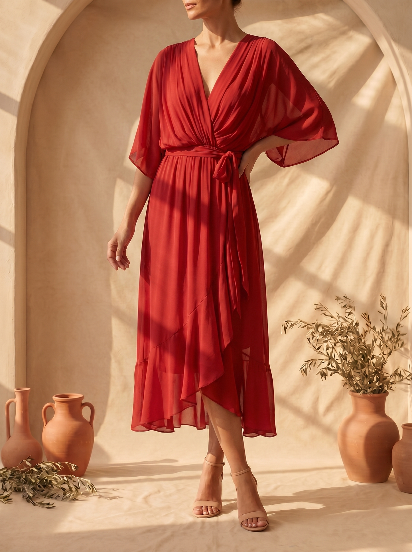 Sfumato | Vestido de Chiffon con Escote en V