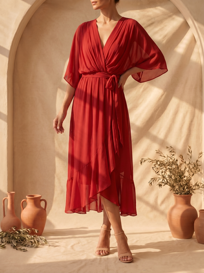 Sfumato | Vestido de Chiffon con Escote en V