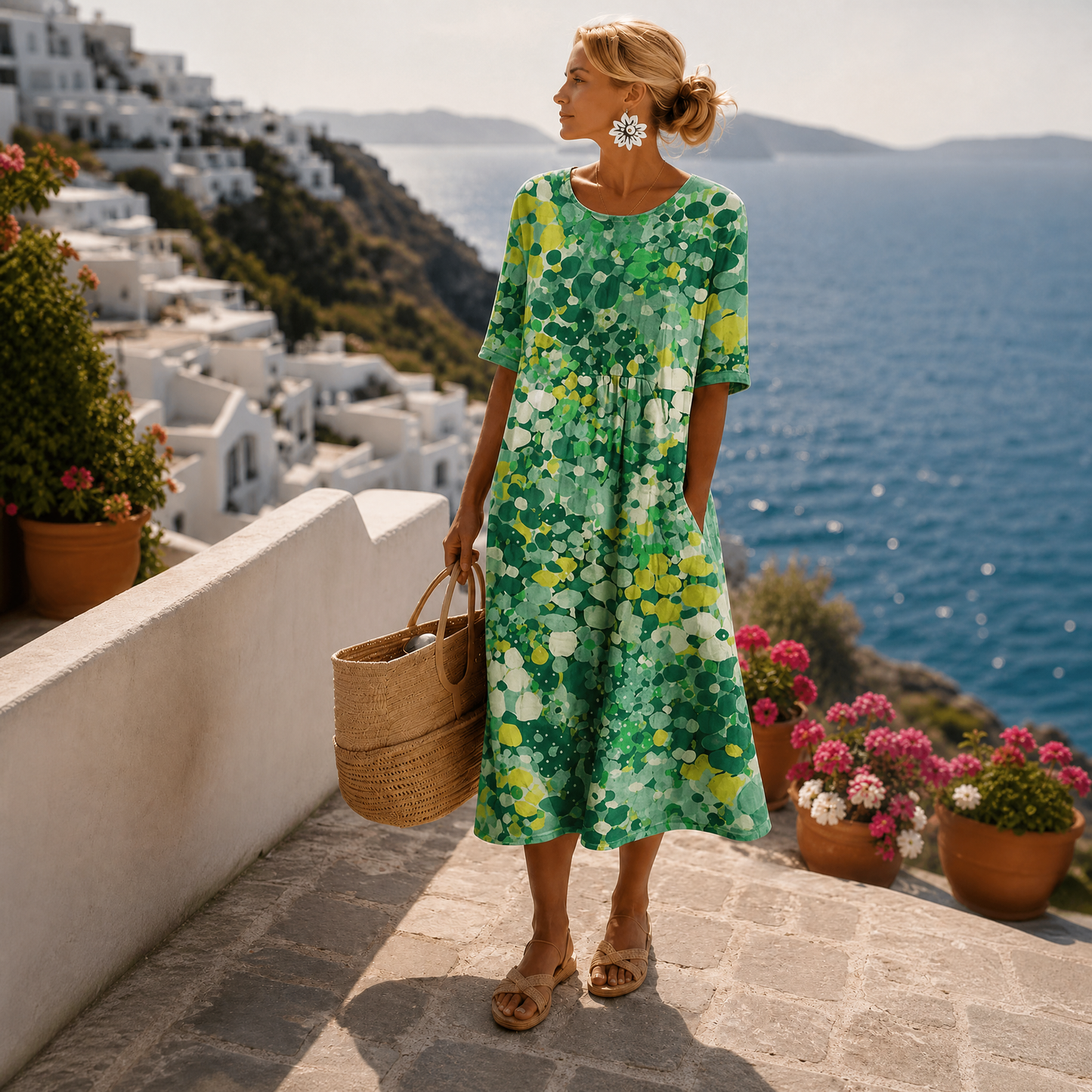 Leonor | Vestido midi floral ligero y fluido