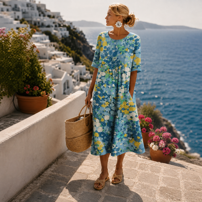 Leonor | Vestido midi floral ligero y fluido