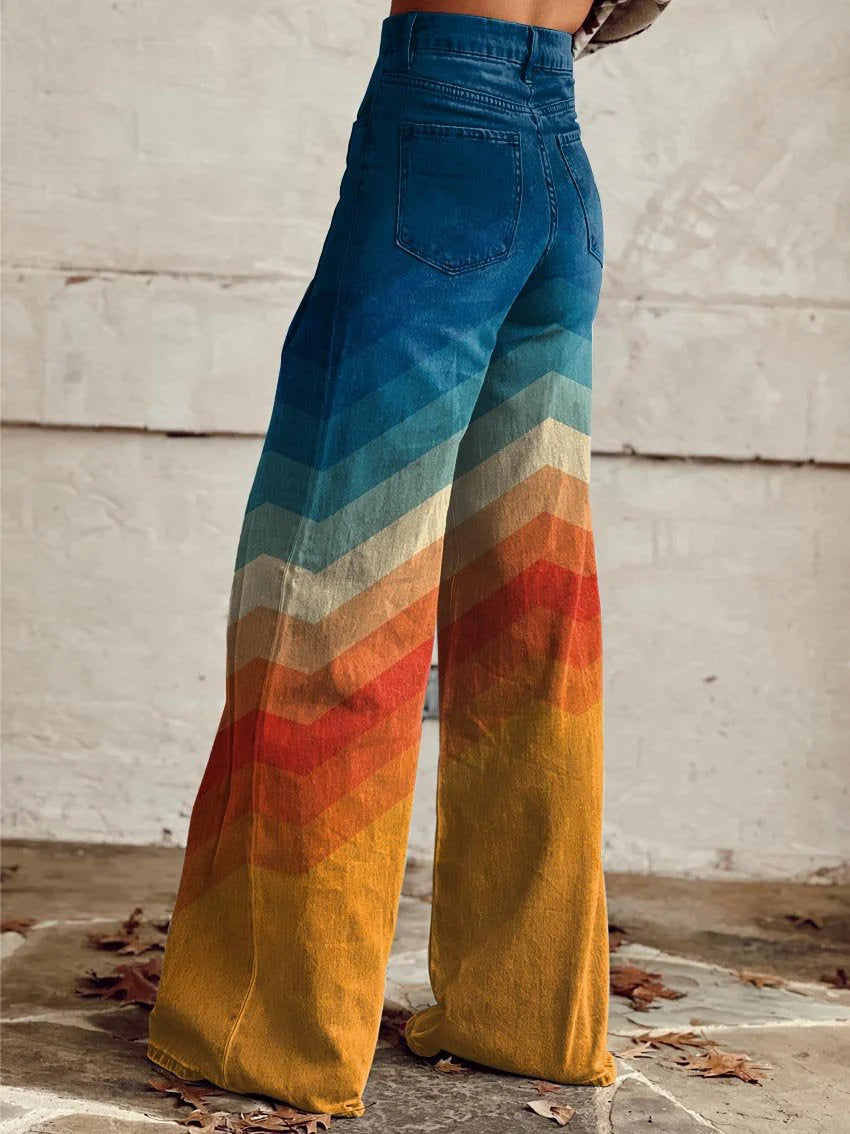 LÉA – Pantalones retro elegantes en zigzag