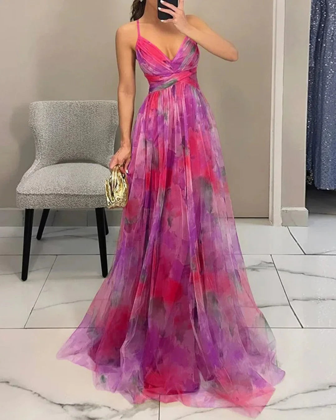 MATEO GLAM | Vestido Maxi Elegancia Floral