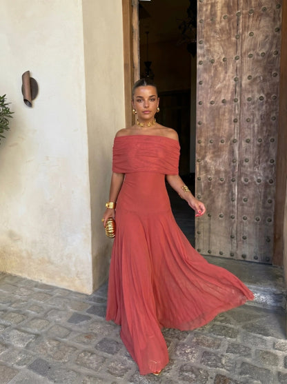 LUCIA - Vestido elegante de malla sin tirantes