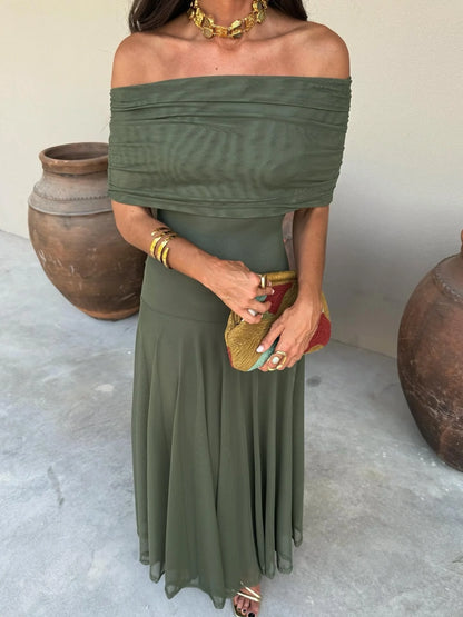 LUCIA - Vestido elegante de malla sin tirantes
