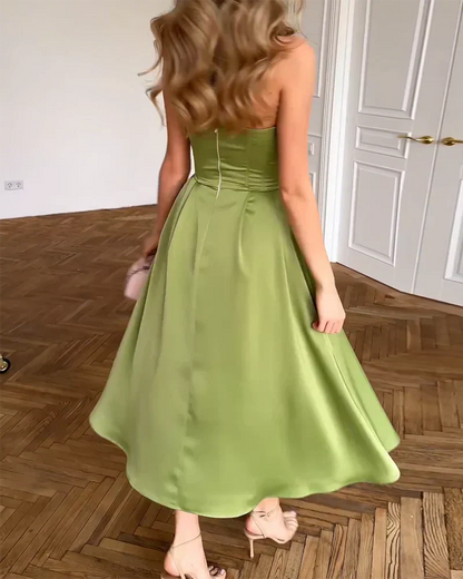 Liora | Vestido medio, elegante sin tirante